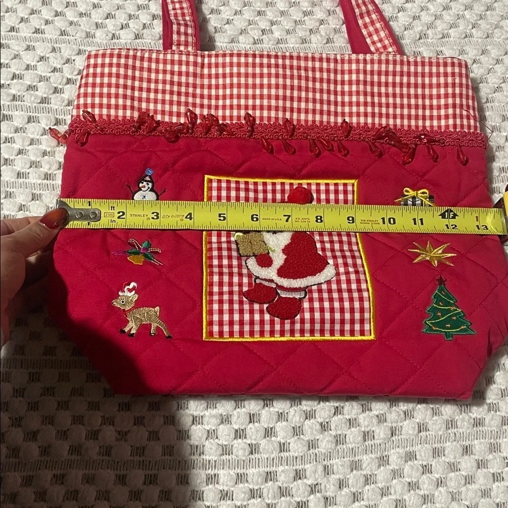 Vintage Festive Red Santa Tote Bag